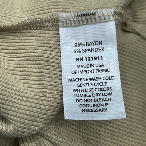 LNA Clothing Pale Khaki Ribbed Scoop Neck Stretch Rayon Spandex Tank Top Size S - Picture 6 of 7